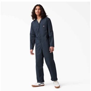 Dickies Mens Blended Long Sleeve Coveralls Size Lg. Regular Navy Blue NWT
